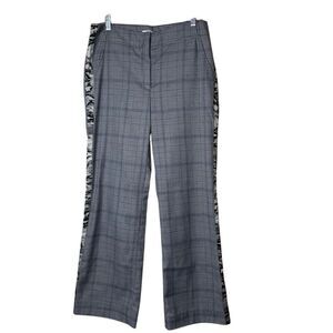 Fever Black & White Houndstooth W/Snakeskin Side Panel Trousers Sz 8 Blokecore
